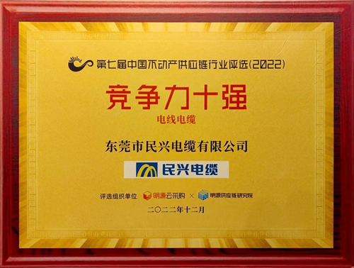 莞企必一运动
荣登2022年中国不动产供应链行业竞争力十强